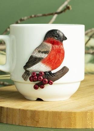 Кофейная чашка с птичкой2 фото