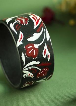 Деревянный браслет ручной росписи