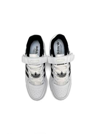 Женские кроссовки adidas originals white black черно белые кожаные спортивные кеды адидас весна лето6 фото