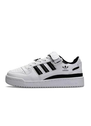 Женские кроссовки adidas originals white black черно белые кожаные спортивные кеды адидас весна лето1 фото