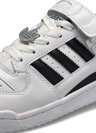 Женские кроссовки adidas originals white black черно белые кожаные спортивные кеды адидас весна лето2 фото