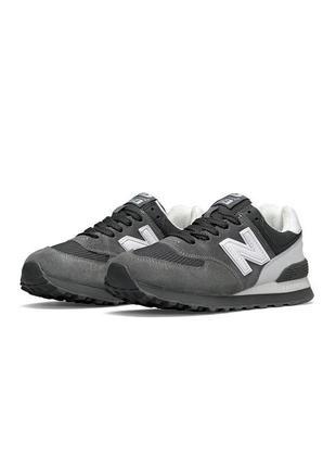 Женские кроссовки new balance 574 grey white new серые спортивные кросы из натуральной замши нью баланс4 фото