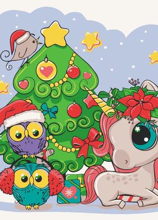 Роспись на холсте "единорожка с друзьями" art craft 15553-ac 30х30 см