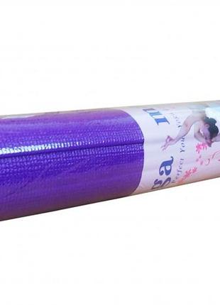Йогамат, коврик для йоги ms1847 материал пвх (фиолетовый)