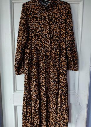 Очень классное стильное платье длинное c&amp;a вискоза леопардовое2 фото