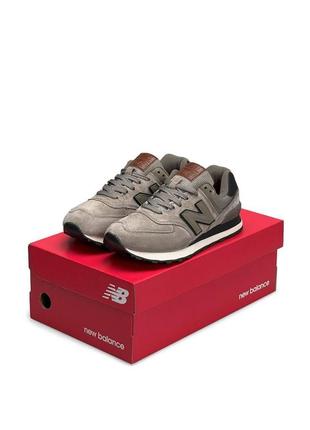 Женские кроссовки new balance 574 chocolate коричневые спортивные кросы из натуральной замши нью баланс5 фото