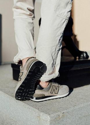 Женские кроссовки new balance 574 chocolate коричневые спортивные кросы из натуральной замши нью баланс10 фото