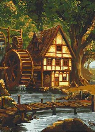 Картина по номерам. art craft "мельниця в зачарованому лісі" 40х50 см 10551-ac