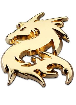 Наклейка на авто sv  f44304 металлическая в виде китайского дракона 5,2*4,8 см золотистый (sv2636-4g)