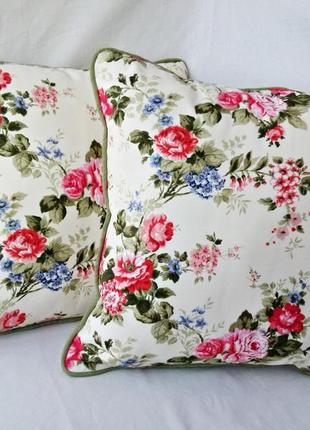 Комплект декоративних подушок"садові троянди",2шт 40×40см1 фото