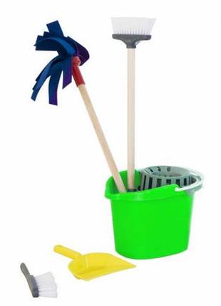 Детский игровой набор для уборки "чистюля" 416or ведро с отжимом (салатовый)
