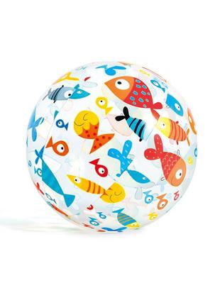 Детский надувной мяч 59040, 51 см (рыбки)