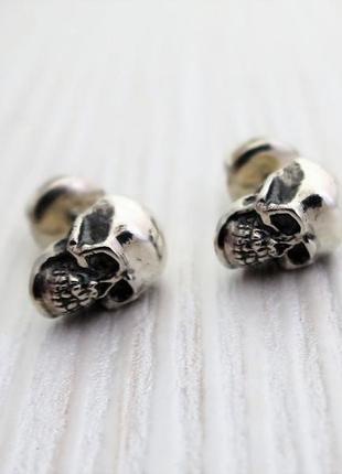 Пусети "череп" (срібло, пара)5 фото