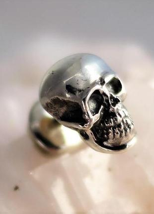 Пусети "череп" (срібло, пара)2 фото