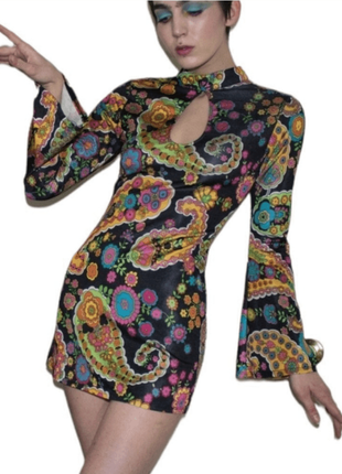 Яркое платье винтаж ретро в стиле 70х 60х диско leg avenue1 фото