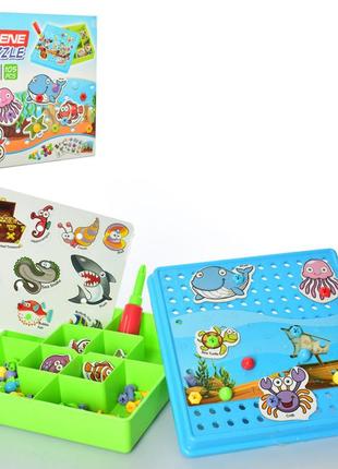 Детская развивающая мозаика на шурупах с отверткой tlh-0, 105 деталей (морские животные)