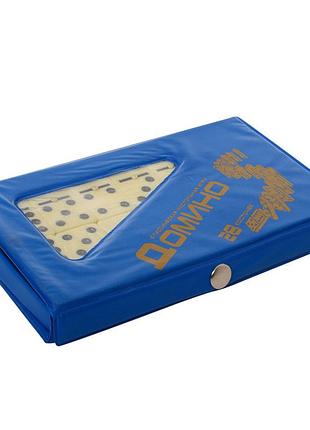 Настольная игра домино m 0003 в пенале (синий)