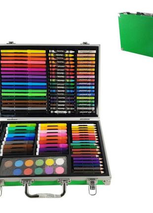 Детский набор для творчества и рисования mk 2454 в чемодане (зелёный)