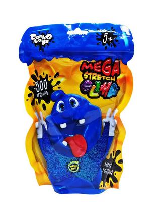 Лізун-антистрес "mega stretch slime" slm-12-01u 500 г (синій)