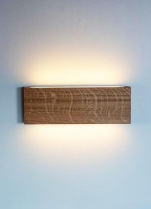 Настенный led светильник из натурального дерева6 фото