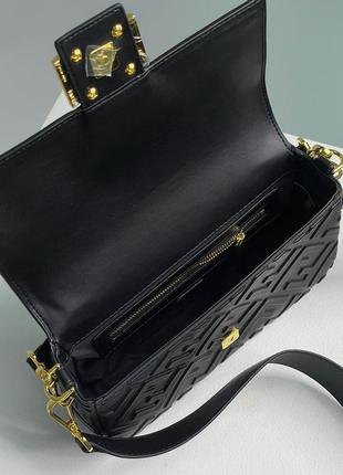 Fendi baguette black leather bag9 фото