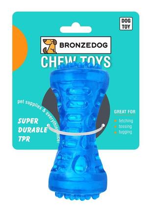 Іграшка для собак bronzedog chew звукова гантеля 5 х 13 см (1r0510)1 фото