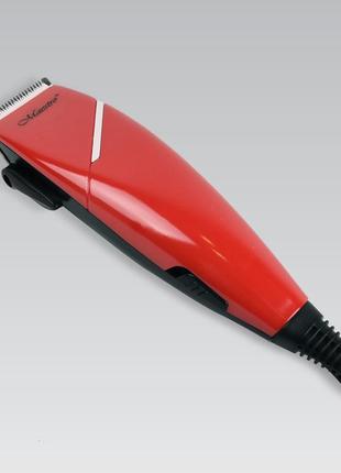 Машинка для стриження волосся від мережі maestro mr-653c-red універсальна машинка для стриження 4в1