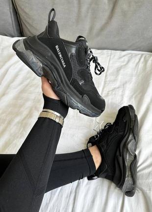 Balenciaga tripl s clear sole black