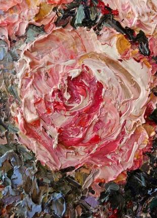 Авторская картина маслом "розовые розы"2 фото