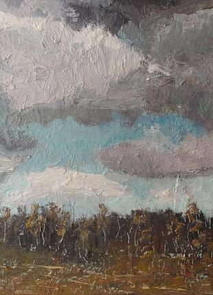 Авторська картина маслом "осіннє небо"