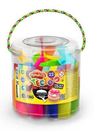 Детское тесто для лепки master do 7457dt, 22 цвета в ведре