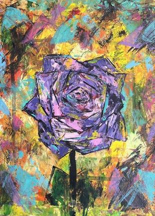 Яркая абстракция акрилом роза