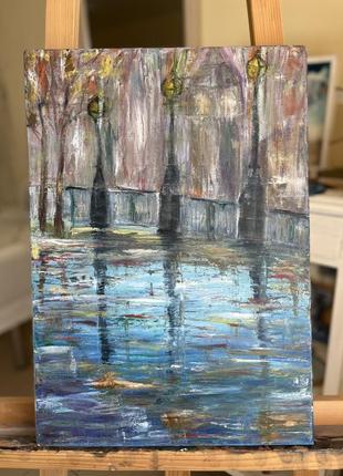 Абстрактна картина маслом лондонський пейзаж