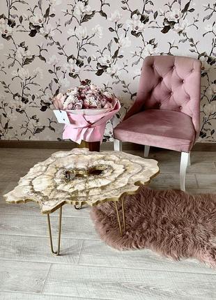 Кавовий столик з епоксидної смоли , жеода , стол з епоксидної смоли