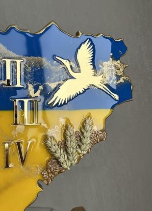 Годинник мапа україни + польща , подарунок полякам , годинник з епоксидної смоли4 фото