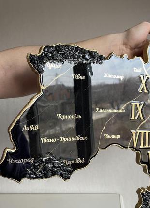 Годинник україна з епоксидної смоли , ручна робота , епоксидна смола2 фото