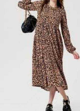 Очень классное стильное платье длинное c&amp;a вискоза леопардовое