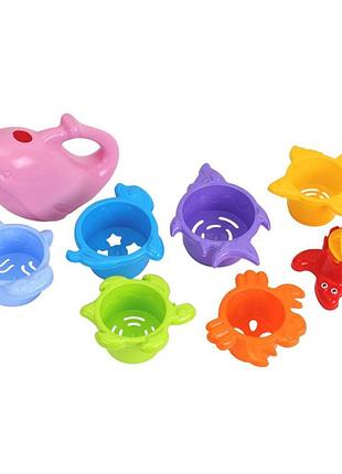 Детская игрушка для ванной "пирамидка" технок 7396txk(blue) (розовый)