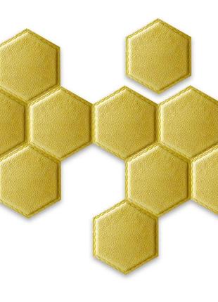 Декоративний самоклеючий шестикутник під шкіру темно-жовтий 200x230мм (1101) sw-000007413 фото