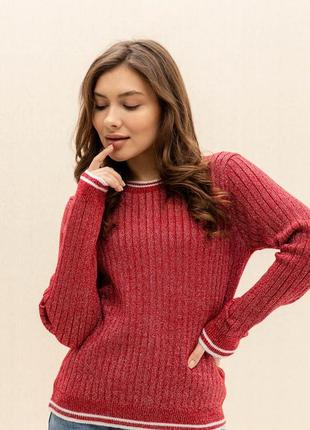 Женский свитер, тонкий, с круглой горловиной. джемпер. марсала, бордовый,бордо s-xl