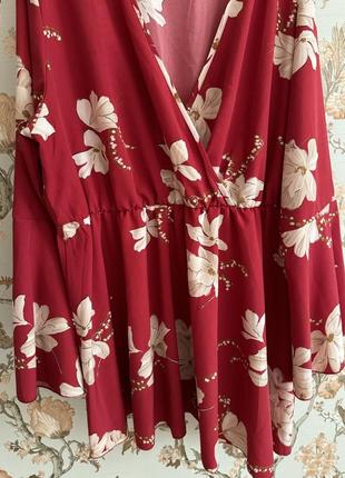 Удлиненная блуза в цветочек shein 4xl батал5 фото