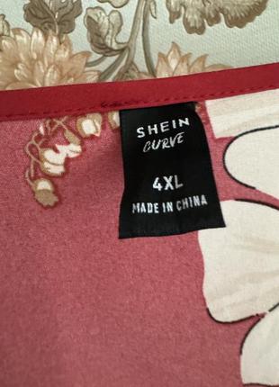 Удлиненная блуза в цветочек shein 4xl батал4 фото