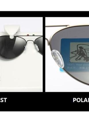 Поляризационные очки aviator polarized солнцезащитные uv4004 фото