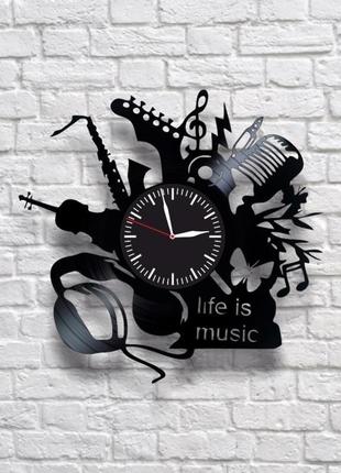 Музыка. настенные часы из виниловых пластинок (грампластинок). уникальный подарок!