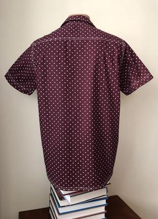 Brave soul тенниска рубашка 70-е в горошек с отстрочкой4 фото