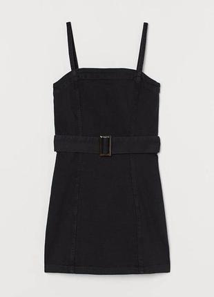 Джинсовый сарафан с поясом