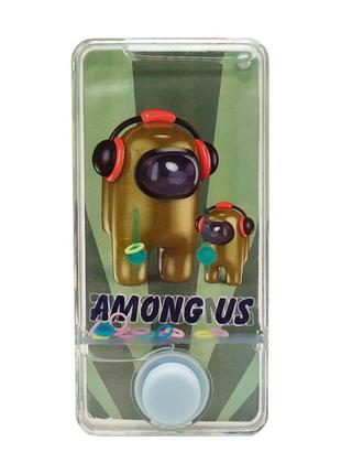 Детская игра водяная с колечками 545h "among us" 14см (коричневый в наушниках)