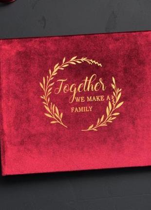 Червоний оксамитовий альбом, сімейний альбом, подарок муже, бархатная свадьба, річниця весілля2 фото