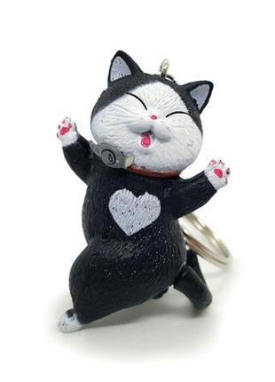 🐱💃 забавный брелок "танцующий черно-белый котик" кошка котенок
