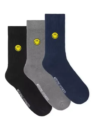 Носки weekend offender smiley sports socks navy/black/grey pack of 3